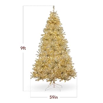 Amazon.com: Best Choice Products 9ft Prelit Tinsel Christmas